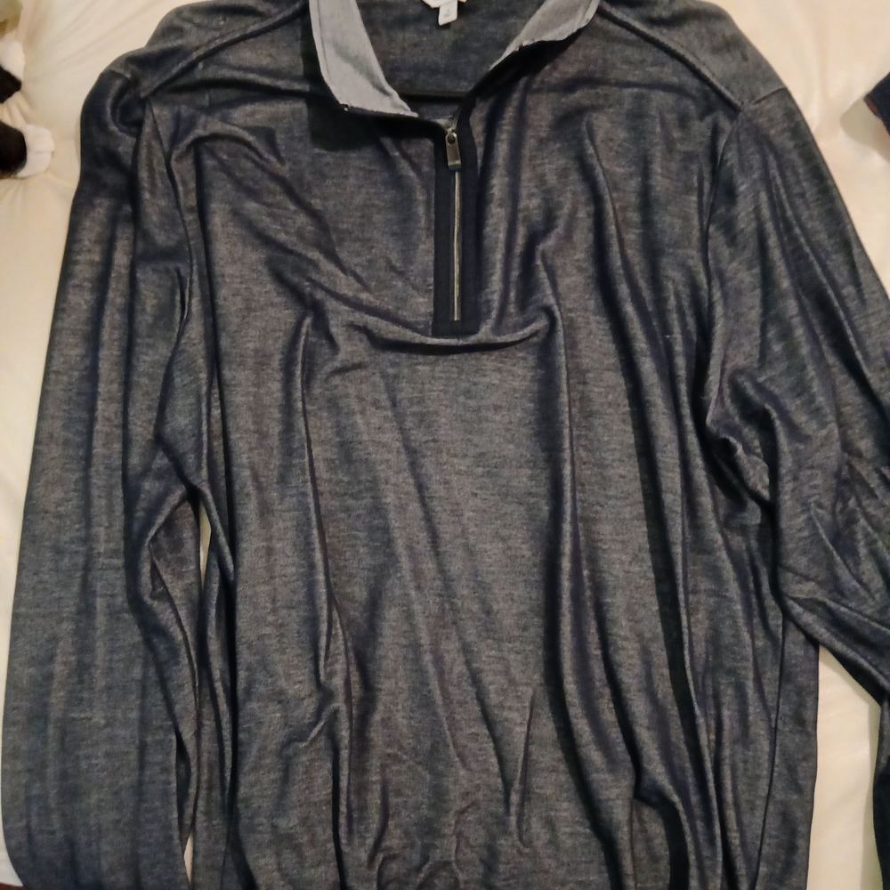 Calvin Klein Men's Dark Gray Zip-Up Sweater